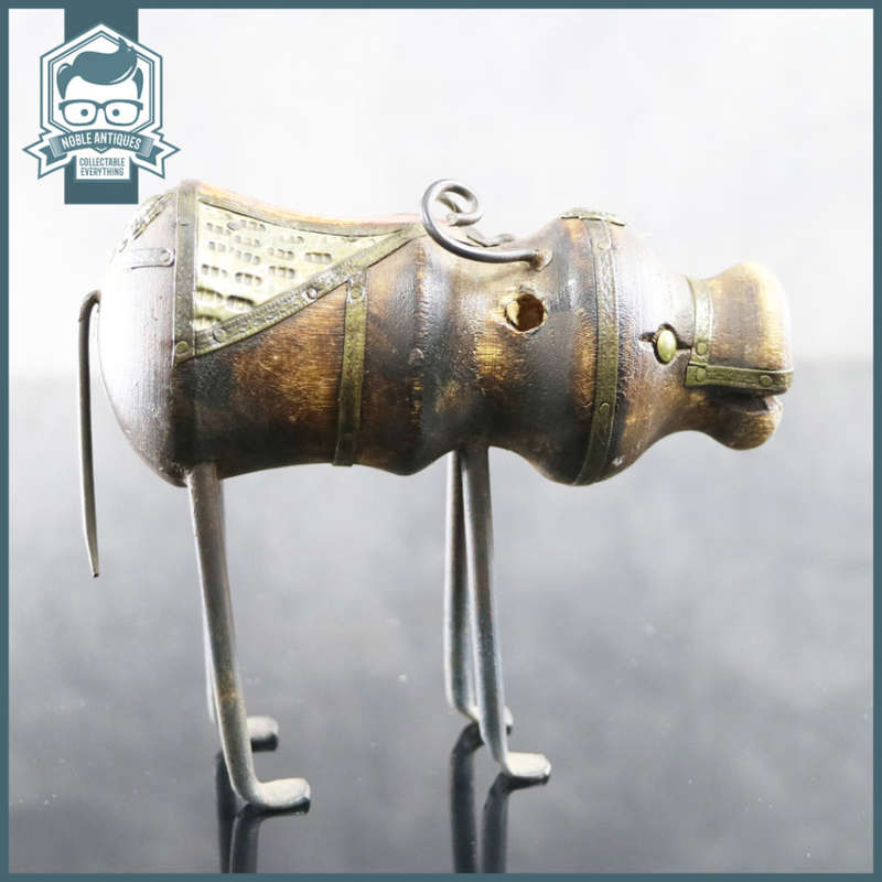 Original Handcrafted Wood Brass And Iron Bull Statue!!!