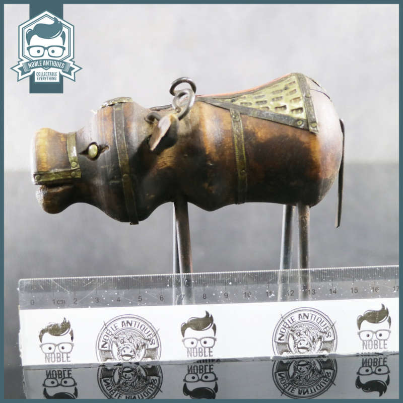 Original Handcrafted Wood Brass And Iron Bull Statue!!!