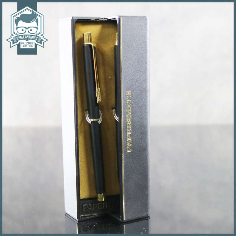 RARE!!! Boxed Vintage Black and Gold Paper Mate Ball Point Pen and Pencil!!!