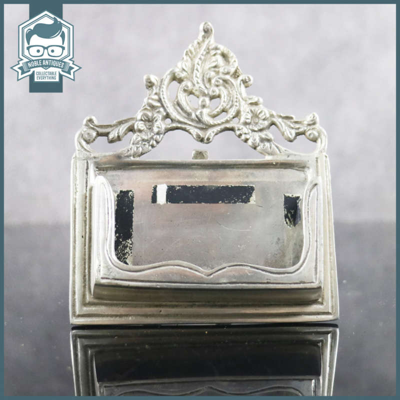 Decorative Cast Silver Metal Business Card Stand!!!