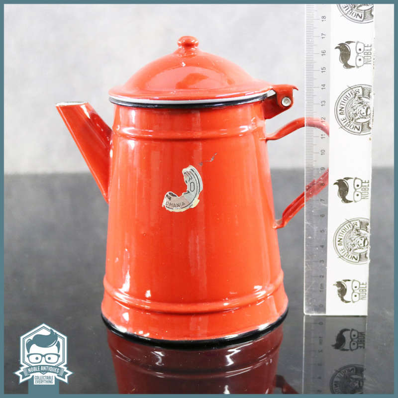 Original Red Polish Enamelware Coffee Pot!!!