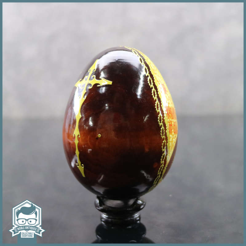 RARE!!! Hand Crafted Wood Detailed Religious Icon Egg!!! (No Stand)