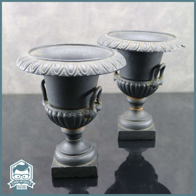 Two Cast Iron Pot on Plinth Planters - Bid Per Pot!!! 220mm Tall!!!