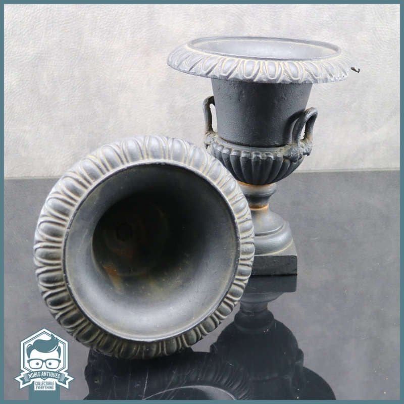 Two Cast Iron Pot on Plinth Planters - Bid Per Pot!!! 220mm Tall!!!