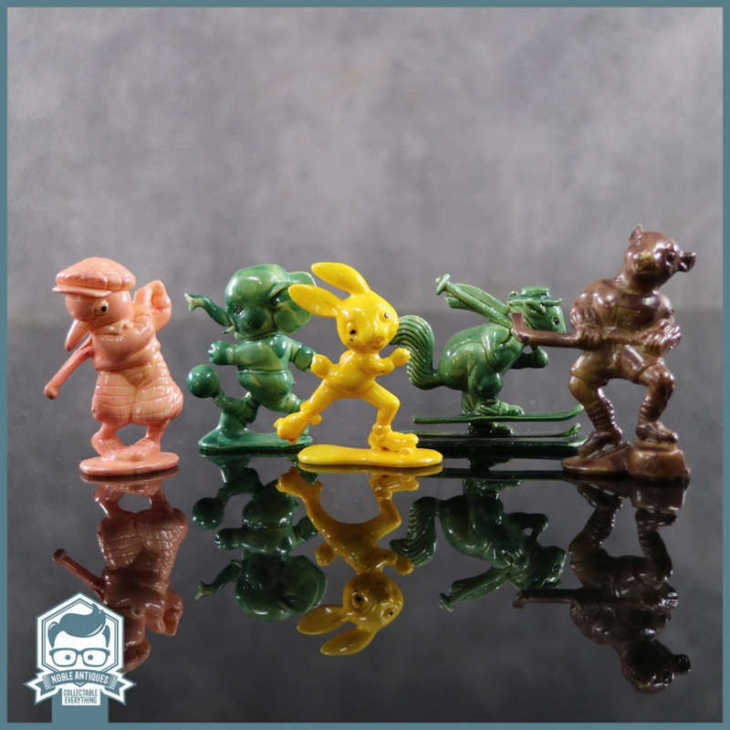 RARE!!! Vintage 1950's Hard Plastic Animal Sports Figurines Made in Hong Kong!!!