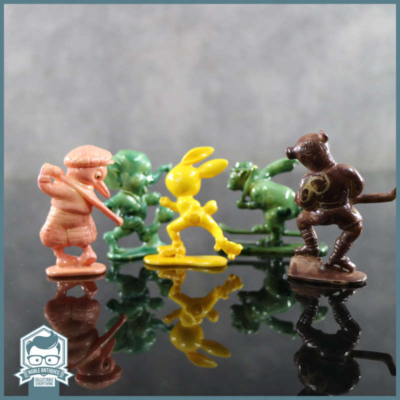 RARE!!! Vintage 1950's Hard Plastic Animal Sports Figurines Made in Hong Kong!!!