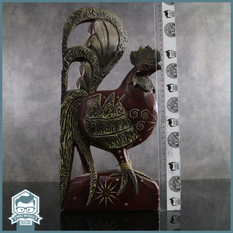 Large Decorative Hand Crafted Wood Rooster Figure!!!