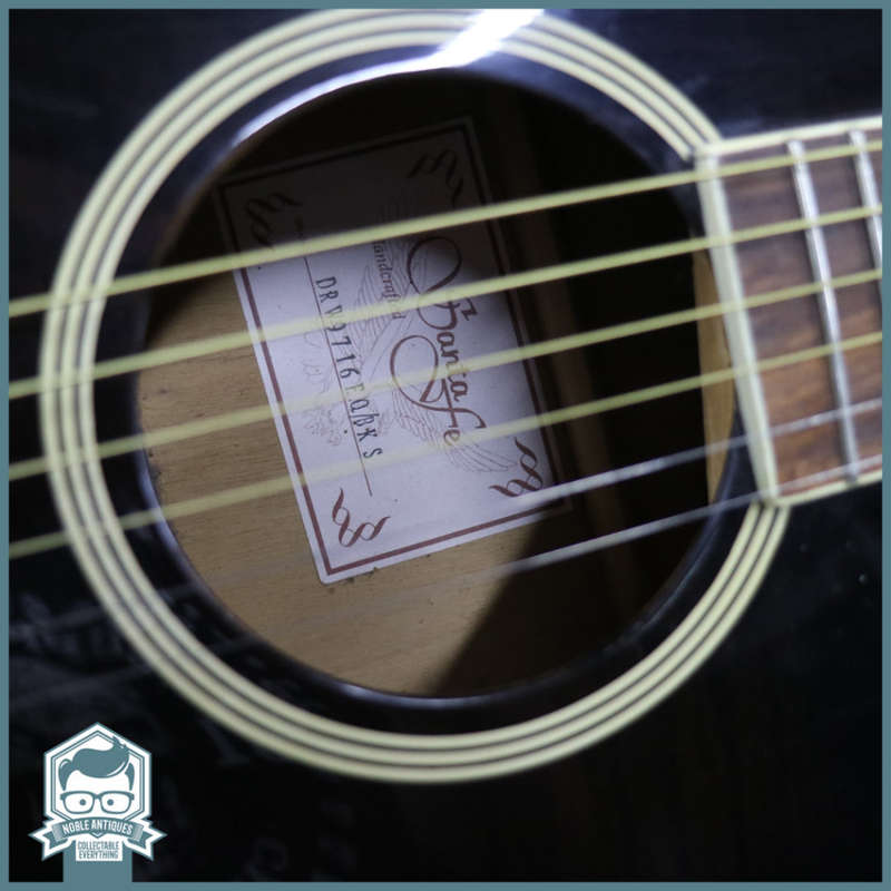 Original Dark Wood and White Accent Santa Fe Acoustic Guitar!!!