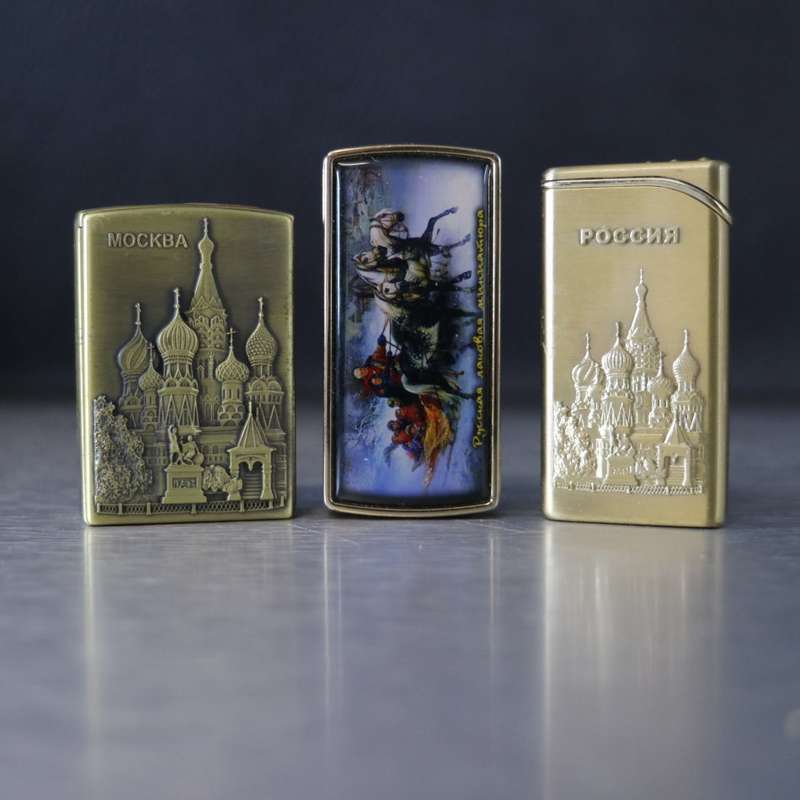 Original Russian Brass Novelty Lighter Collection - Tested, Will Need Refilling