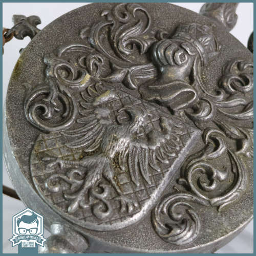 Ornate Cast Metal Antique Reproduction Gunpowder Flask!!!