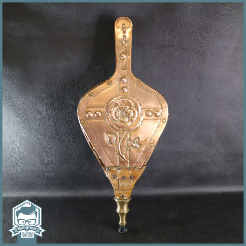 LARGE 600mm Copper Brass and Leather Antique Fire Bellows!!! Working!!!