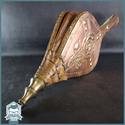 LARGE 600mm Copper Brass and Leather Antique Fire Bellows!!! Working!!!