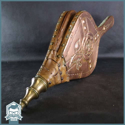 LARGE 600mm Copper Brass and Leather Antique Fire Bellows!!! Working!!!
