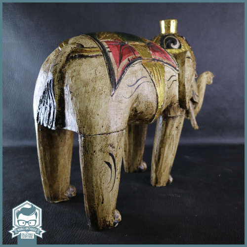 Large Ornate Hand Crafted Wood Oriental Elephant!!! 500mm x 350mm