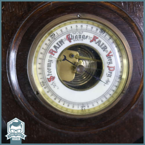 Antique English Brass and Carved Wood Barometer!!!