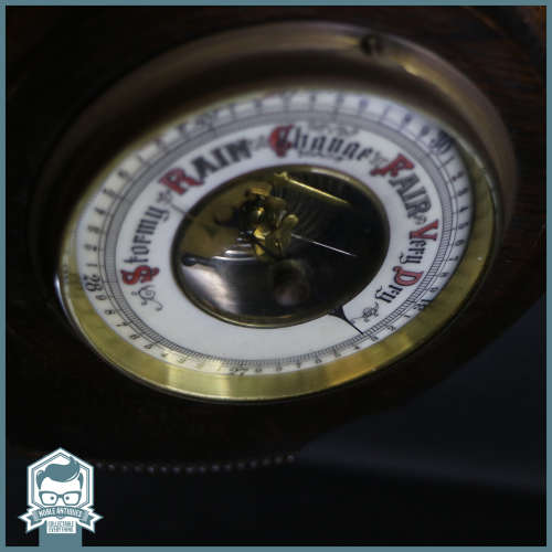 Antique English Brass and Carved Wood Barometer!!!