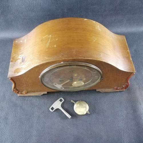 Original Vintage German Juba Mantel Clock, Complete, Not Tested