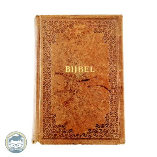 RARE!!! Antique Dutch Leather Bound Bijbel - First Page Torn, Otherwise Very Good Condition!!!