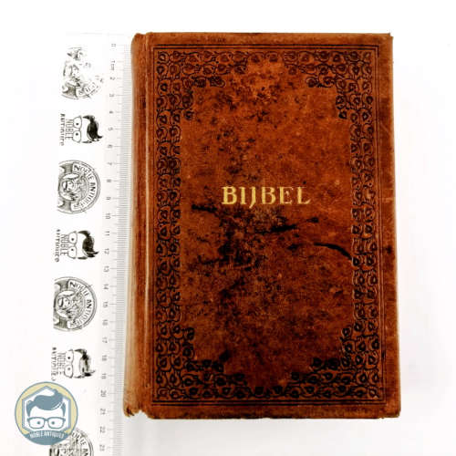 RARE!!! Antique Dutch Leather Bound Bijbel - First Page Torn, Otherwise Very Good Condition!!!