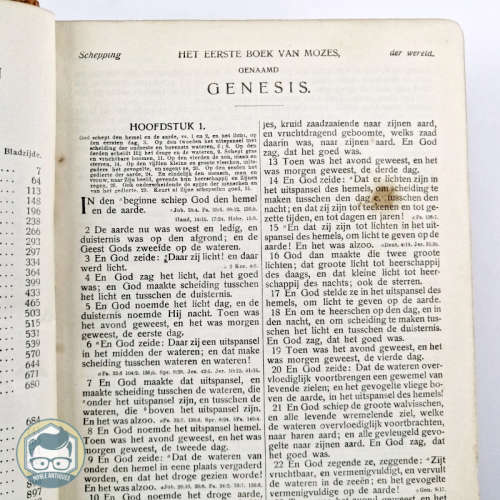 RARE!!! Antique Dutch Leather Bound Bijbel - First Page Torn, Otherwise Very Good Condition!!!