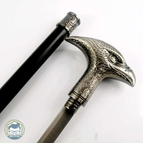Detailed Metal Eagle Head Handle With Retractable Sword Walking Stick!!! Like New!!!