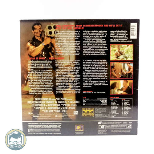 Vintage Large LASERDISC - Schwarzenegger, Commando, Like New