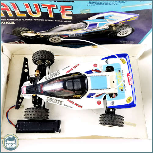 Original 1986 Boxed Kyosho 4WD Salute Metal Body Buggy and Remote!!! Not Tested!!!