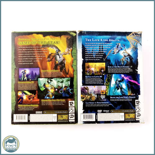 2008 World Of Warcraft Burning Curse and Wrath of the Lich King (Case and Disk Good Condition)