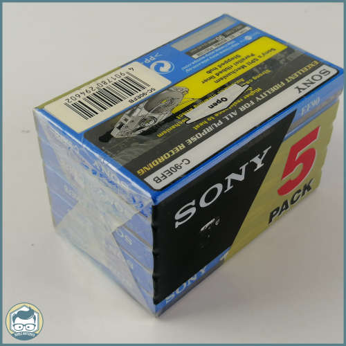 Sealed Vintage 5 Pack Sony EF 90 Blank Recording Tapes!!!