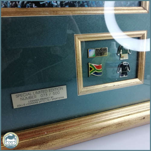 LARGE Framed Signed Special Limited Edition 73/500 The Drop 1995 Rugby World Cup!!! 1200mm x 600mm