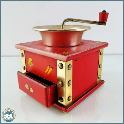 Large Vintage Wood and Metal Coffee Grinder!!!