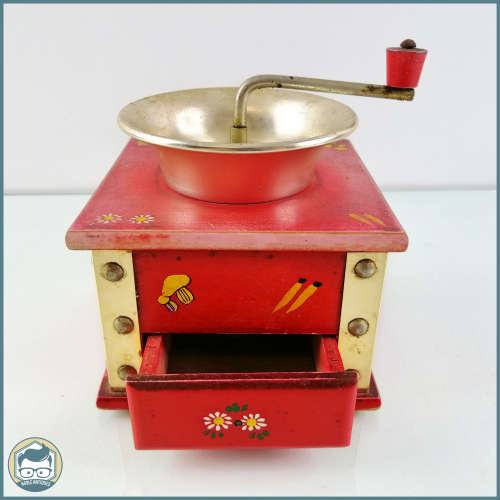 Large Vintage Wood and Metal Coffee Grinder!!!