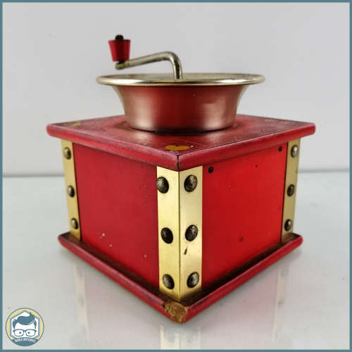 Large Vintage Wood and Metal Coffee Grinder!!!