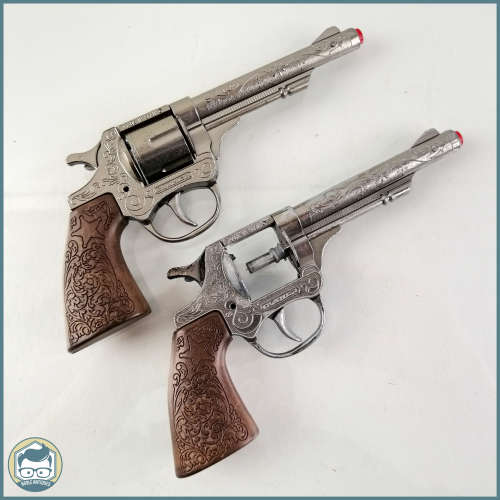 Two Vintage Die Cast Metal Cap Guns, One no Spool, Excellent Working Condition!!!