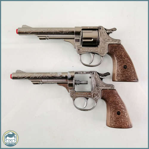 Two Vintage Die Cast Metal Cap Guns, One no Spool, Excellent Working Condition!!!