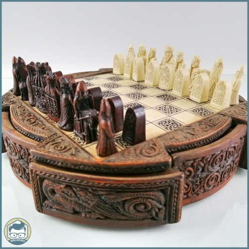 Highly Detailed Isle Of Lewis History Craft Chess Set!!! Fantastic Condition!!!