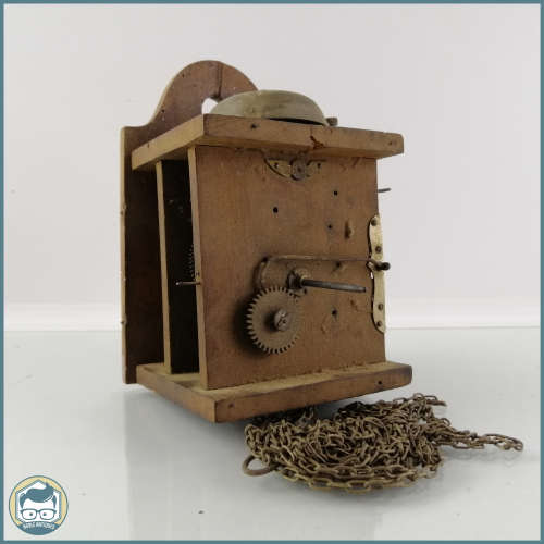 Antique Wood and Brass Clock Mechanism!!!