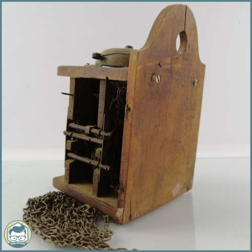 Antique Wood and Brass Clock Mechanism!!!