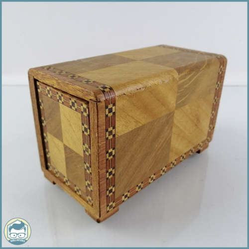 Handcrafted Wood and Veneer Inlay Secret Compartment Trinket Box!!!