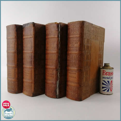 RARE!!! 4 Antique 1907 Leather Bound Historians` History Of The World (Set2)