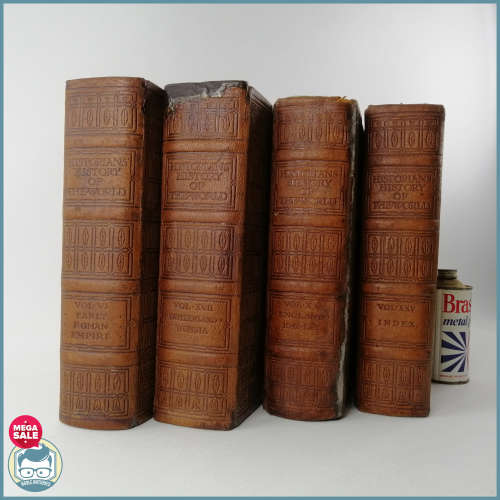 RARE!!! 4 Antique 1907 Leather Bound Historians` History Of The World (Set2)