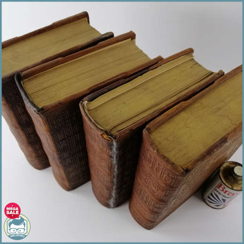 RARE!!! 4 Antique 1907 Leather Bound Historians` History Of The World (Set2)