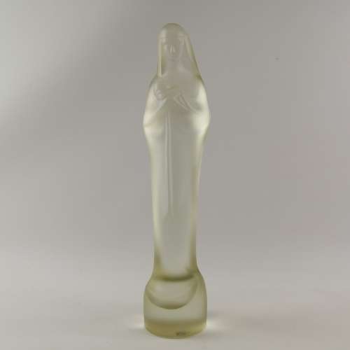 Spectacular!!! Original 1930`s Leerdam Holland Madonna Frosted Glass Statue!!!