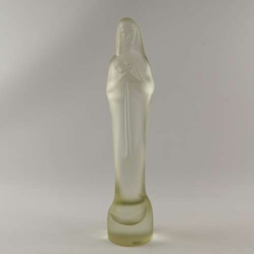 Spectacular!!! Original 1930`s Leerdam Holland Madonna Frosted Glass Statue!!!