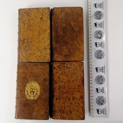 Fantastic!!! Original Leather Bound 1700`s Latin Book Collection!!! Bid For All!!!