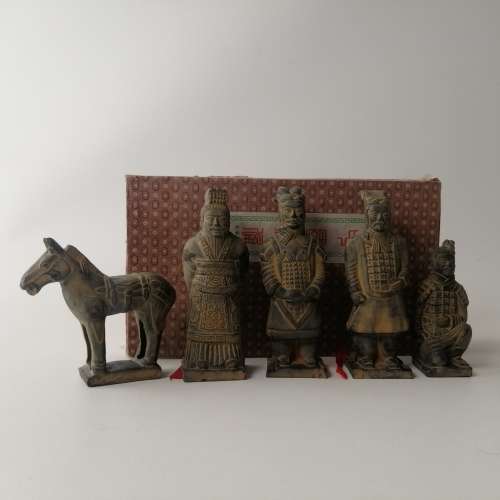 Vintage Boxed Qin Dynasty TerraCotta Warrior Collectible Statuettes!!