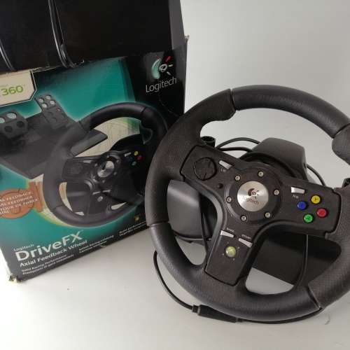 Original Logitech Xbox 360 Drive FX Axial Feedback Racing Wheel, Not Tested!!!
