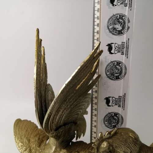 Two Large Silver Metal Fighting Cockrills!!! 27cm x 35cm