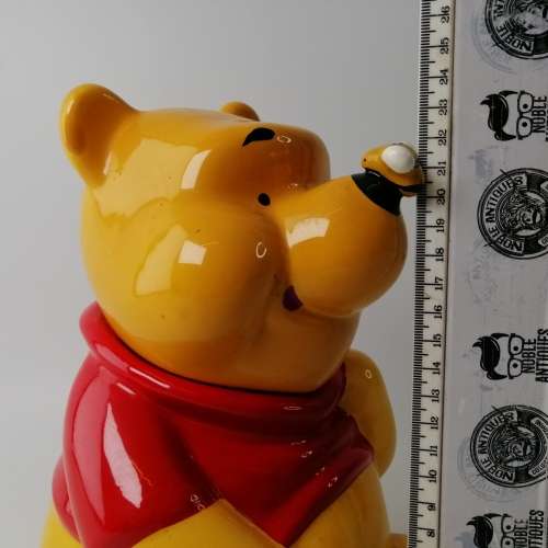 Large Glazed Ceramic Disney Winnie The Pooh Biscuit Container!!!