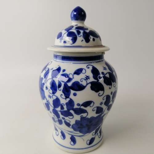 Oriental Blue and White Glazed Porcelain Melon/Ginger Jar!! No Cracks Or Chips!!! 190mm
